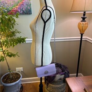 Gorgeous~Tory Burch Patent Chain Wallet W/Wristlet In Lavender NEW No Tags!💜